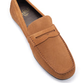 John White Mens McQueen Driving Tan Moccasins